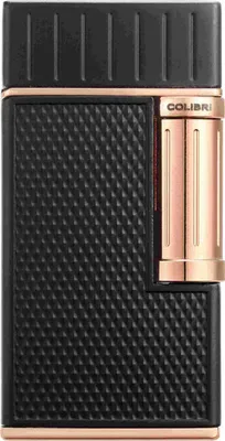 Produktbild von Colibri Julius II Feuerzeug 2er-Softflamme - schwarz / rosegold, unbefüllt