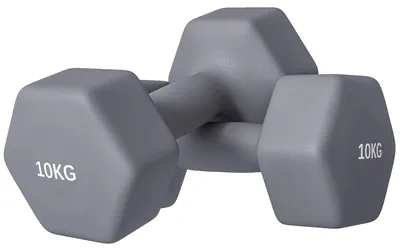 Immagine prodotto di Set 2 Manubri Palestra 10 kg Pesi esagonali per Allenamento Grigio