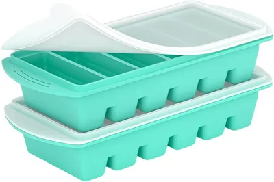 Produktbild von Silikon-Einfrierbehälter mit Deckel - Set aus 2 - Silikon-Gefrierbehälter