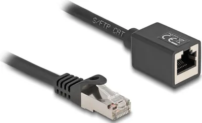 Produktbild von DeLOCK 88052, 0,5 m, Cat6a, S/FTP (S-STP), RJ-45, RJ-45, Schwarz