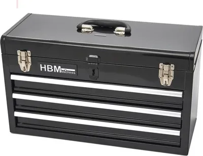 Produktbild von HBM Werkzeugkiste mit 3 Schubladen, schwarz