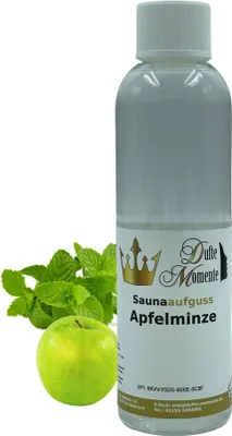 Produktbild von Dufte Momente | Saunaduft Konzentrat Apfelminze 250ml | naturreine und natürliche ätherische Öle | vegan und ohne Tierversuche