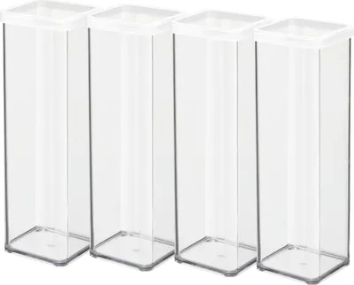Zdjęcie produktu dla Pojemnik do przechowywania żywności - przezroczysty - biały - plastikowy - 2000 ml - z pokrywką