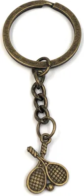 Image de Onwomania Porte-clés Tennis Raquette Sport Bronze Métal Pendentif Charm