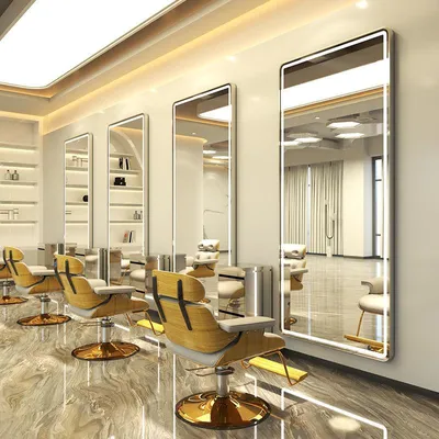 Productafbeelding van Kappers- en beautysalon console met LED spiegel 170x70 PRO zilver