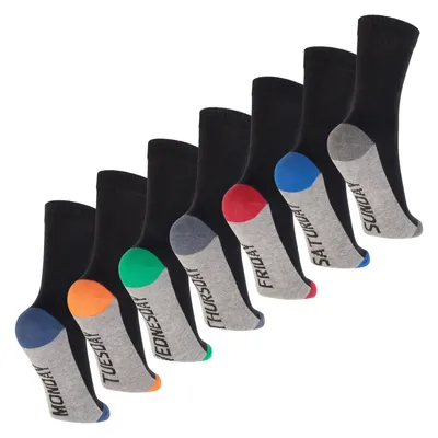 Produktbild von Footstar Kinder Wochentage Socken (7 Paar) Bunte Socken für Jungen und Mädchen - Sport Colors 35-38
