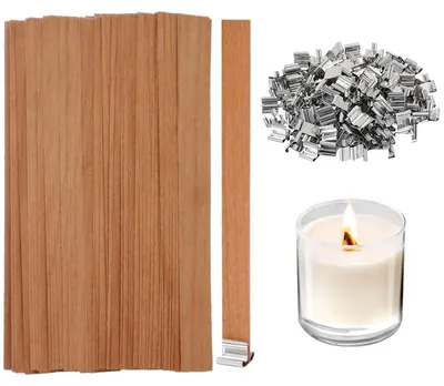 Produktbild von Holz-Kerzendochte - Mit Eisenständer - Für DIY Kerzenherstellung - 50 Stück, 13 x 130 mm