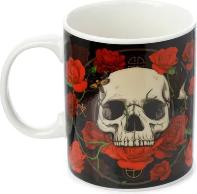 Zdjęcie produktu dla Porcelanowy kubek Skull and Roses 300ml