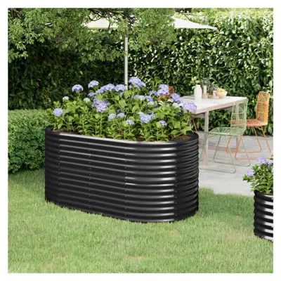 Produktbild von Hochbeet für den Garten, pulverbeschichteter Stahl, 152 x 80 x 68 cm, anthrazit