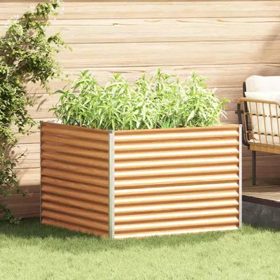 Produktbild von "Schlussverkauf" Hochbeet im Garten - 1 pc - Blumenbeet/Gartenbeet - Hellbraun 98x100x68 cm Verzinkter Stahl C13499