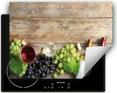 Produktbild von DarHaus Herdabdeckplatte 80x52 cm Anti Rutsch Matte Aufrollbar, Holz - Wein