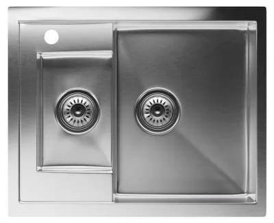 Produktbild von Klarstein Spülbecken – 1,5 Becken mit Einbausatz, Hochwertiger 304 Edelstahl, Kratz- & Hitzebeständig, Leicht zu Reinigen, Inkl. Überlauf & Abflussrohr, 61x50 cm, Rostfreier Stahl