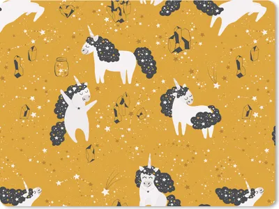 Produktbild von MuchoWow® Mauspad Mousepad Mädchen - Einhorn - Sterne - Muster - Mädchen - Kinder - Kinder - Kind 23x19 cm - Mousepads - Maus Mat - Pad - Mausunterlage - Schreibtischunterlage - Mauspad