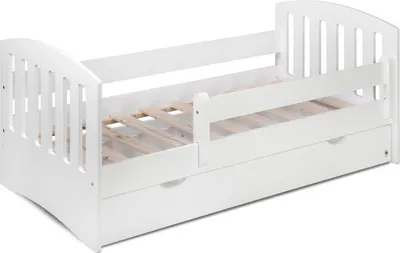 Produktbild von FURNLUX Kinder Einzelbett Lux Weiss 80x160cm / Hauptfarbe: Weiß / Abmessungen: 90 x 70 x 163 cm