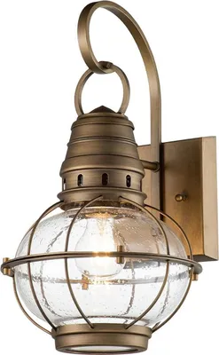 Produktbild von Außenwandlampe Aluminium Glas IP44 40,5 cm hoch in Messing Vintage Außenleuchte Wand