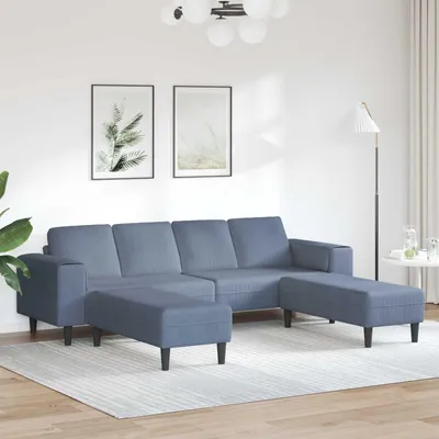 Immagine prodotto di Divano vidaXL blu 250 x 188 x 76 cm in velluto a coste