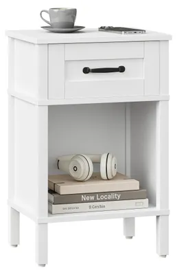 Immagine prodotto di Comodino moderno con cassetto e vano aperto