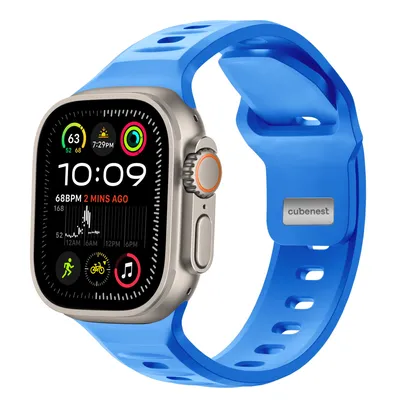 Obrázek produktu pro Cubenest Prémiový sportovní řemínek na Apple Watch 1, 2, 3, 4, 5, 6, 7, 8, 9, 10, SE, Ultra (2) - 44/45/46/49 mm -  modrý