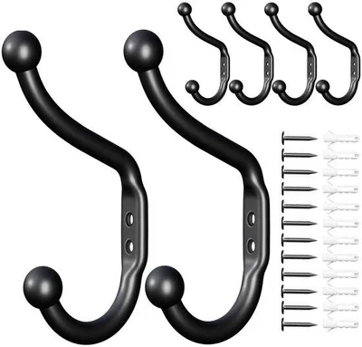 Immagine prodotto di Piccoli ganci metallici neri da 9,5 cm per indumenti e asciugamani