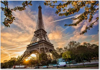 Produktbild von Tulup® Glas-Bild - 100 x 70 - Wandbild aus Glas - Wandkunst - Wandbild hinter gehärtetem Sicherheitsglas - Sehenswürdigkeiten & Architektur - Eiffelturm Paris - Mehrfarbig