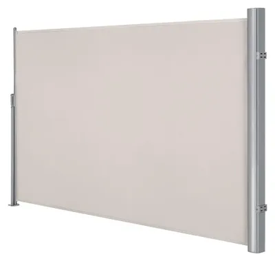 Zdjęcie produktu dla Wysuwana markiza boczna z aluminium, zapewniająca pełną osłonę przed światłem, kolor beżowy, wymiary 300x180 cm