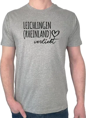 Produktbild von Huuraa Herren T-Shirt Leichlingen Rheinland verliebt S Sport Grey Bio Baumwolle Fairtrade Herrenshirt Geschenkidee