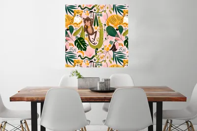Produktbild von MuchoWow® Poster Dschungel - Tiere - Rosa 75x75 cm - Wand Dekoration