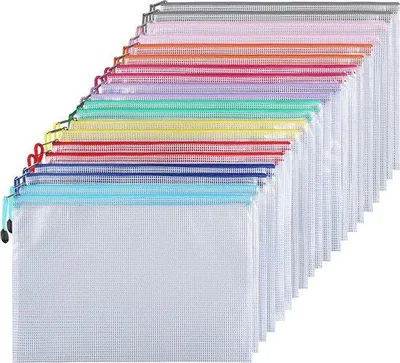 Produktbild von Famanu A4 Dokumententasche 30er-Pack - Mit Reißverschluss und Netzfächern