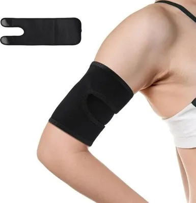 Obrázek produktu pro Nastavitelná dlaha na zánět šlach bicepsu a kompresní návlek na loket - Pohodlná a prodyšná - pro muže i ženy - Sport a rekonvalescence po operacích.