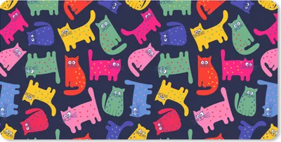 Produktbild von MuchoWow® Mauspad Mousepad Muster - Katze - Regenbogen - Rosa - Mädchen - Kinder - Kind 60x30 cm - Mousepads - Maus Mat - Pad - Mausunterlage - Nachhaltig