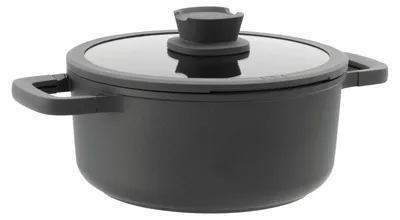 Produktbild von BergHOFF Leo Stone+, 4,4 l, Schwarz, Aluminium, Keramik, Keramik, Gas, Halogen, Induktion, Versiegelte Platte, Glas