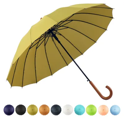 Zdjęcie produktu dla Parasol męski, automatyczny, o długości 48 cali, odporny na wiatr, z drewnianym uchwytem