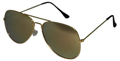 Produktbild von Klassische Pilotenbrille mit goldfarbenem Rahmen und braunen Gläsern