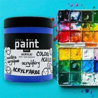 Obrázek produktu pro Akrylová barva FeelMyPaint 500 ml ULTRAMARÍNOVÁ -  o bezpečnosti dětských hraček