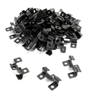 Immagine prodotto di Wiltec 50x clip in acciaio inox per il montaggio di pannelli per decking da 6 mm, per scanalatura laterale da 8 mm, clip di fissaggio in acciaio inox, nero