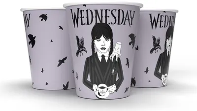 Produktbild von Becher Wednesday 250 ml 8er-Pack Pappbecher für Kindergeburtstagb Halloween