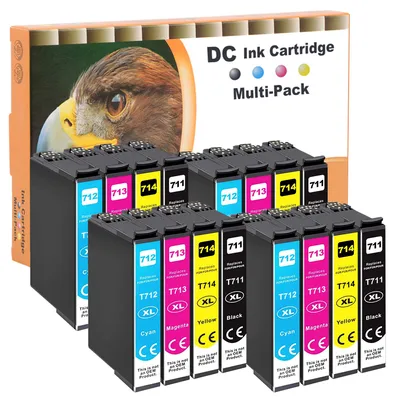 Imagen del producto de Cartuchos de tinta compatibles D&C 16, compatibles con Epson 71XL y T71XL, para impresoras Epson Stylus B40W, BX300F, BX310FN, BX600FW, BX610FW, Stylus S21, SX100, SX105, SX110, SX115, SX200, SX205, SX210, SX215, SX218, SX400, DX8450, DX9400
