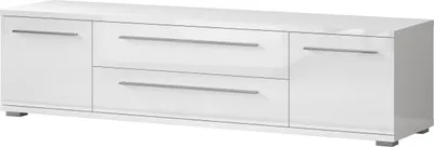 Produktbild von TV-Unterschrank Garim 35, Farbe: Weiß Hochglanz - 46 x 180 x 45 cm (H x B x T)