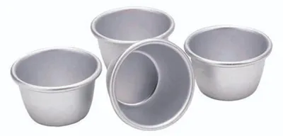 Image de KitchenCraft, moules miniatures pour puddings, aluminium, argentés, 7,5 x 7,5 x 5 cm, lot de 4