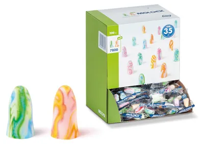 Produktbild von Monacor SPARKPLUG-200, Disposable ear plug, Mehrfarben, 35 dB, Polyurethan, EN 352, Box