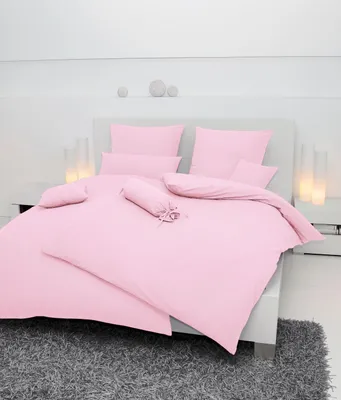 Image de Janine Mako-Soft-Seersucker linge de lit 135X200,80x80 2 pièces PIANO 125-011-500 rose tendre