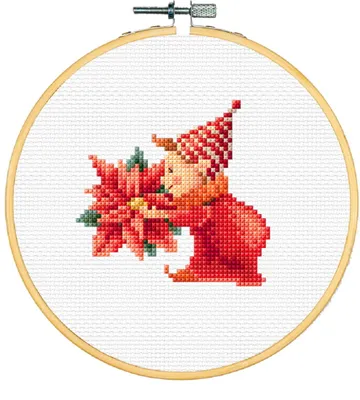 Obrázok produktu pre Dutch Stitch Brothers výšivka krížikom s rámom "Christmas D", počítaný vzor, priemer 15 cm