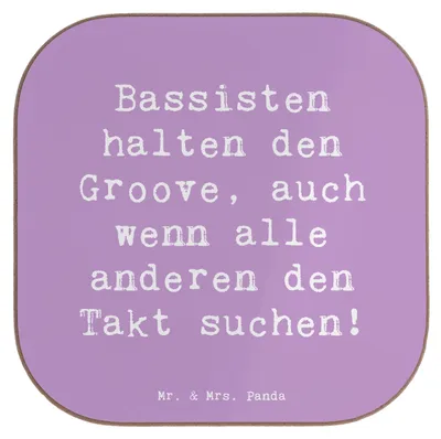 Produktbild von Mr. & Mrs. Panda Tischschoner Spruch Bassgitarre Groove - Lavendeltraum - Geschenk, Coaster, Lernen, Rhythmus, Musik, Tassenuntersetzer, Musiker, Tassen Untersetzer