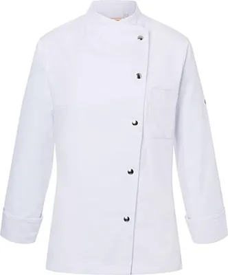 Produktbild von KARLOWSKY Damen Kochjacke LARISSA Druckknöpfe Modern-Fit Weiß 42