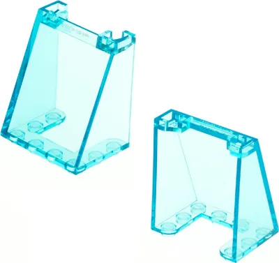 Obrázok produktu pre 2x Lego čelné sklo 3x4x4 priehľadné svetlomodré obrácené okno 72475
