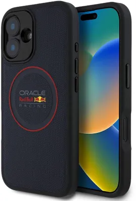 Zdjęcie produktu dla Red Bull Rbhmp16S24Puilvr Iphone 16 6.1 Hardcase Granatowy/Niebieski Skórzany Czerwony Pierścień Magsafe