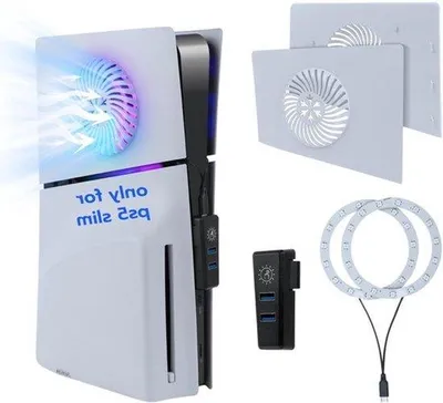 Obrázek produktu pro Sada bílých LED pásek s USB rozbočovačem pro PS5 Slim