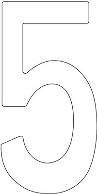 Produktbild von Hausnummer Ziffer 5 Edelstahl schwarz 150 mm Breite 68 mm