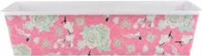 Produktbild von Jet-Line Pflanztopf, 59x17x14 cm, 3er Set, Kunststoff, UV-beständig, In-Mould-Print, florales Design, Balkongeländer