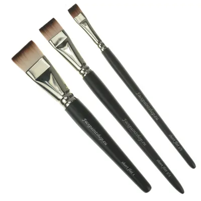Zdjęcie produktu dla Facepaintshop zestaw 3 płaskich pędzli do malowania twarzy